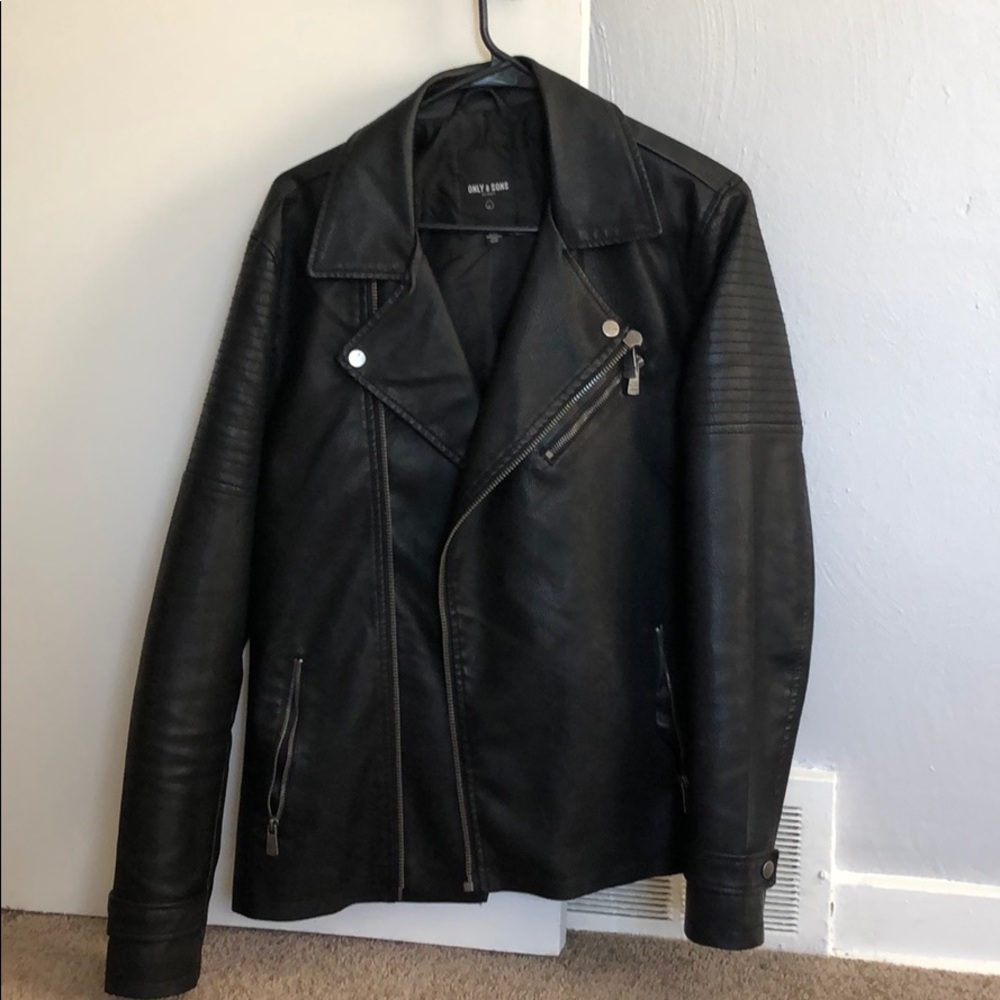 Only & Sons leather biker jacket